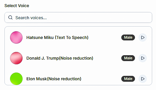 AI Voice Selection